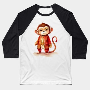 Watercolor Chinese Zodiac Year of the Monkey Baseball T-Shirt